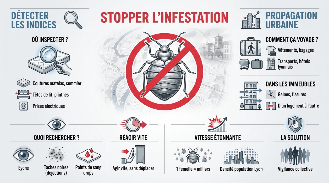 Traitement punaise de lit Lyon - Infographie pour stopper l'infestation