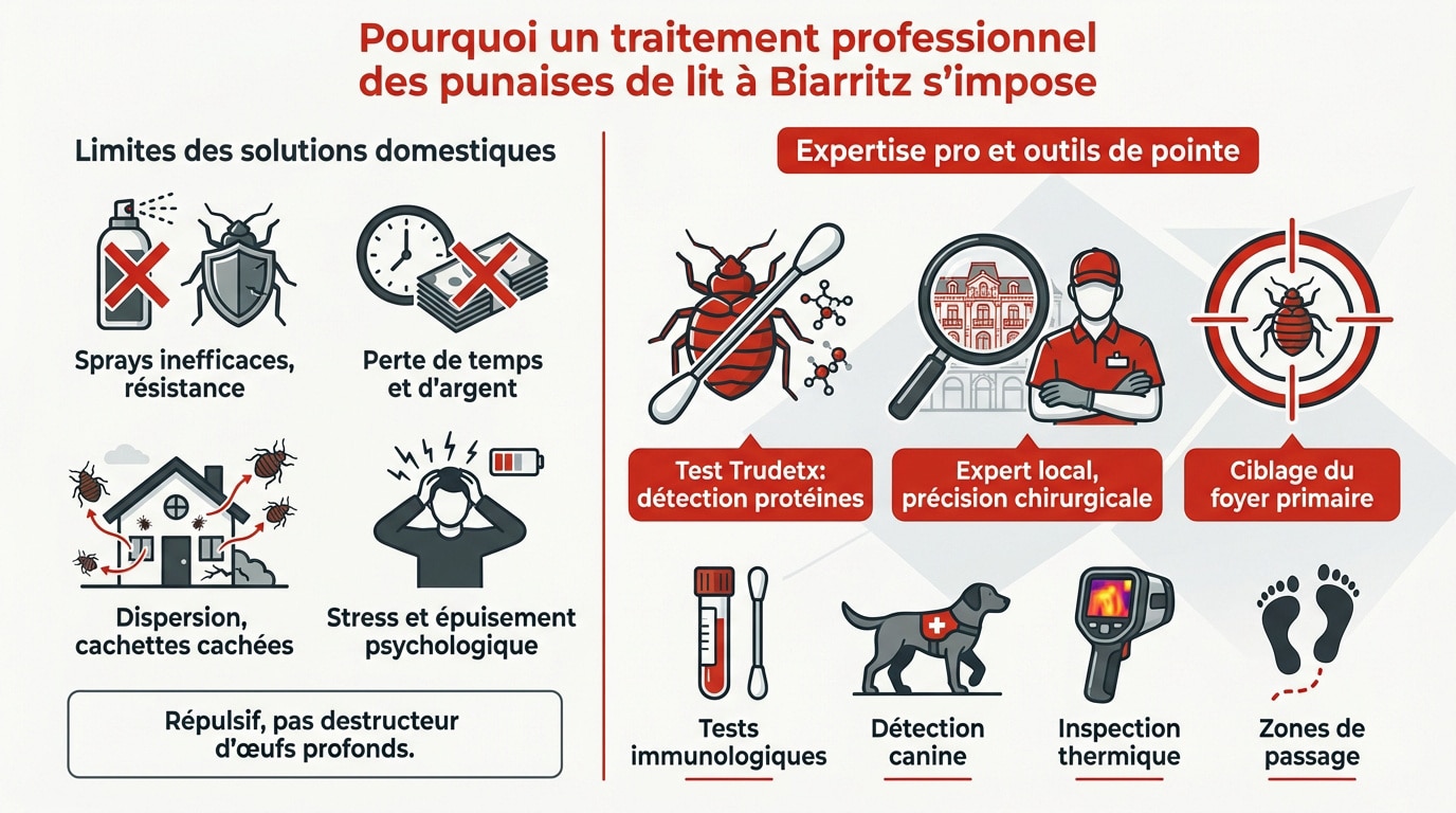 Traitement professionnel contre les punaises de lit à Biarritz